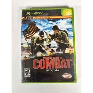 World War II WWII Combat Iwo Jima Microsoft Xbox Complete VG Condition Works